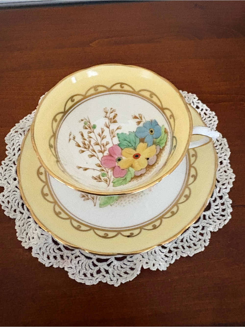 Vintage Plant Tuscan China c7531 Teacup and Saucer